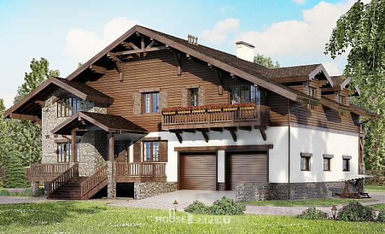 440-001-П Проект трехэтажного дома с мансардой, гараж, красивый дом из кирпича Анапа | Проекты домов от House Expert