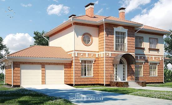 285-001-Л Проект двухэтажного дома, гараж, классический коттедж из кирпича Анапа | Проекты домов от House Expert