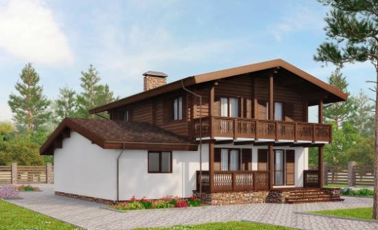 200-011-П Проект двухэтажного дома с мансардой, красивый коттедж из арболита Анапа | Проекты домов от House Expert