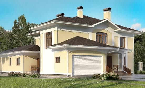 375-002-Л Проект двухэтажного дома и гаражом, огромный домик из кирпича Анапа | Проекты домов от House Expert