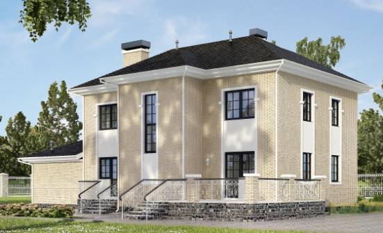 180-006-П Проект двухэтажного дома и гаражом, красивый загородный дом из кирпича Анапа | Проекты домов от House Expert