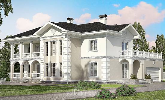 340-002-П Проект двухэтажного дома, гараж, огромный дом из кирпича Анапа | Проекты домов от House Expert