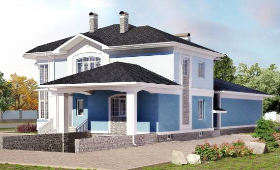 620-001-П Проект трехэтажного дома и гаражом, огромный коттедж из газосиликатных блоков Анапа | Проекты домов от House Expert