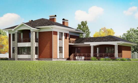 400-002-Л Проект двухэтажного дома, гараж, красивый загородный дом из кирпича Анапа | Проекты домов от House Expert
