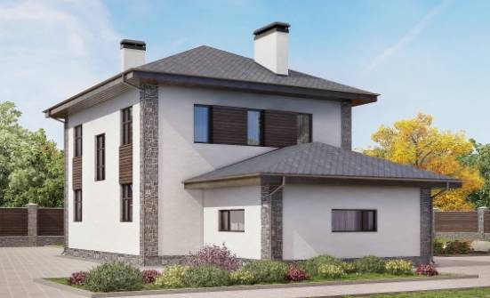 185-004-Л Проект двухэтажного дома, гараж, классический коттедж из бризолита Анапа | Проекты домов от House Expert