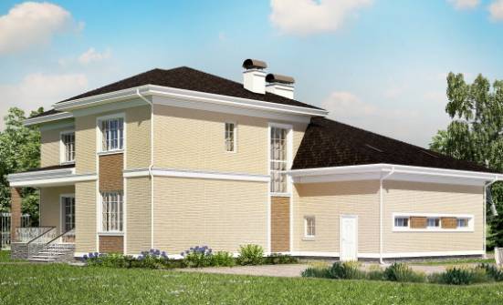 335-001-Л Проект двухэтажного дома и гаражом, классический домик из кирпича Анапа | Проекты домов от House Expert
