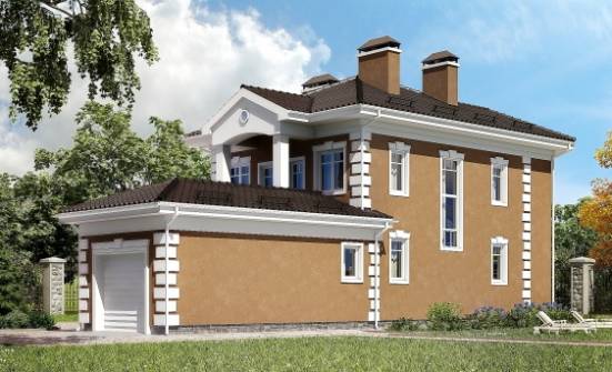 150-006-П Проект двухэтажного дома и гаражом, современный коттедж из арболита Анапа | Проекты домов от House Expert