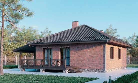 070-006-Л Проект одноэтажного дома, миниатюрный загородный дом из пеноблока Анапа | Проекты домов от House Expert