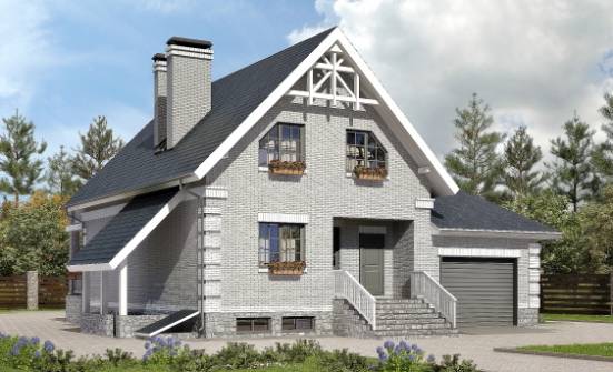 200-009-П Проект трехэтажного дома мансардой и гаражом, уютный домик из керамзитобетонных блоков Анапа | Проекты домов от House Expert