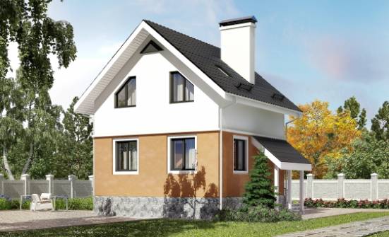 100-005-Л Проект трехэтажного дома с мансардой, бюджетный коттедж из газобетона Анапа | Проекты домов от House Expert