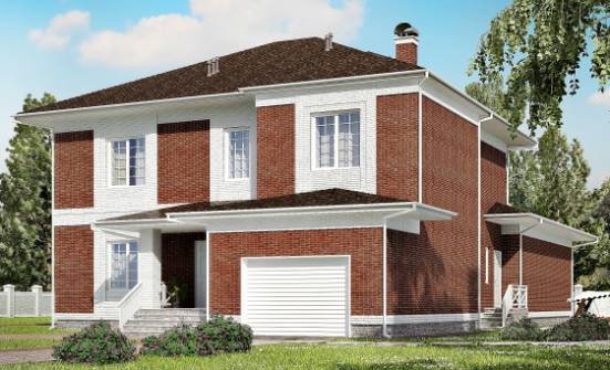 315-001-П Проект двухэтажного дома и гаражом, красивый дом из кирпича Анапа | Проекты домов от House Expert