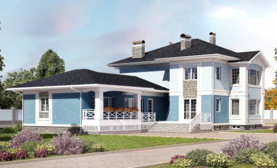 620-001-П Проект трехэтажного дома и гаражом, огромный коттедж из газосиликатных блоков Анапа | Проекты домов от House Expert