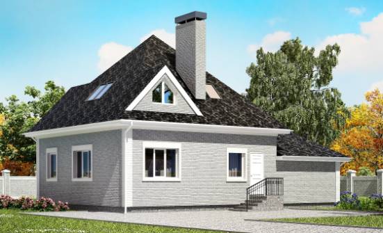 135-001-Л Проект двухэтажного дома с мансардным этажом и гаражом, уютный коттедж из кирпича Анапа | Проекты домов от House Expert