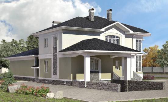 620-001-Л Проект трехэтажного дома, гараж, просторный дом из поризованных блоков Анапа | Проекты домов от House Expert