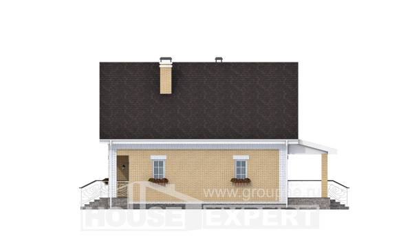 130-004-П Проект двухэтажного дома мансардный этаж, уютный коттедж из газосиликатных блоков Анапа, House Expert