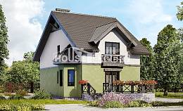 120-003-П Проект двухэтажного дома с мансардой, красивый загородный дом из арболита Анапа, House Expert
