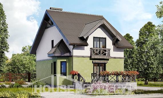 120-003-П Проект двухэтажного дома с мансардой, красивый загородный дом из арболита Анапа, House Expert