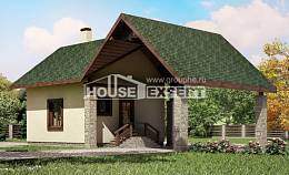 060-001-Л Проект двухэтажного дома с мансардой, гараж, экономичный дом из теплоблока, House Expert
