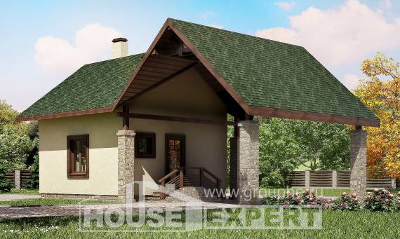 060-001-Л Проект двухэтажного дома с мансардой, гараж, экономичный дом из теплоблока, House Expert