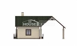 060-001-Л Проект двухэтажного дома мансардный этаж, гараж, скромный загородный дом из твинблока, House Expert