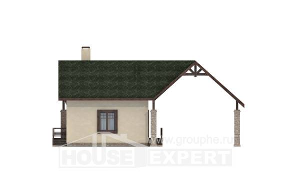 060-001-Л Проект двухэтажного дома с мансардным этажом и гаражом, недорогой домик из пеноблока Анапа, House Expert