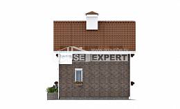 045-001-Л Проект двухэтажного дома с мансардой, маленький коттедж из блока Анапа, House Expert