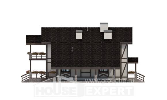 250-002-Л Проект двухэтажного дома мансардой, гараж, уютный дом из кирпича Анапа, House Expert