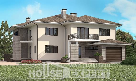 500-001-П Проект трехэтажного дома, гараж, уютный домик из кирпича Анапа, House Expert