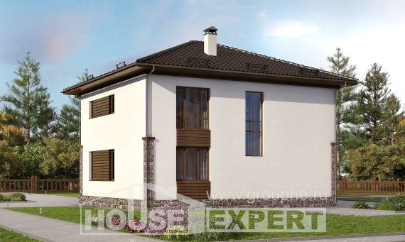 170-005-П Проект двухэтажного дома, небольшой коттедж из газосиликатных блоков Анапа, House Expert