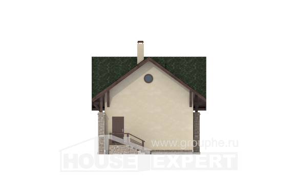 060-001-Л Проект двухэтажного дома с мансардным этажом и гаражом, классический домик из газобетона, House Expert