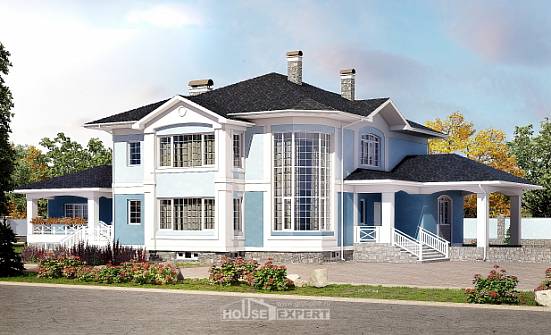 620-001-П Проект трехэтажного дома и гаражом, уютный домик из твинблока Анапа | Проекты домов от House Expert