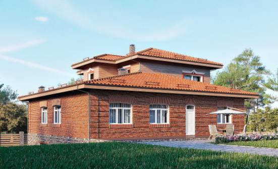 380-002-Л Проект трехэтажного дома, гараж, просторный загородный дом из кирпича Анапа | Проекты домов от House Expert