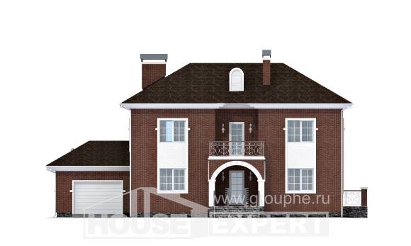180-006-Л Проект двухэтажного дома, гараж, красивый коттедж из кирпича Анапа, House Expert
