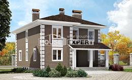 185-002-П Проект двухэтажного дома, бюджетный домик из пеноблока Анапа, House Expert