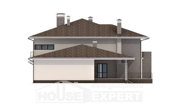 500-001-П Проект трехэтажного дома и гаражом, классический коттедж из кирпича Анапа, House Expert