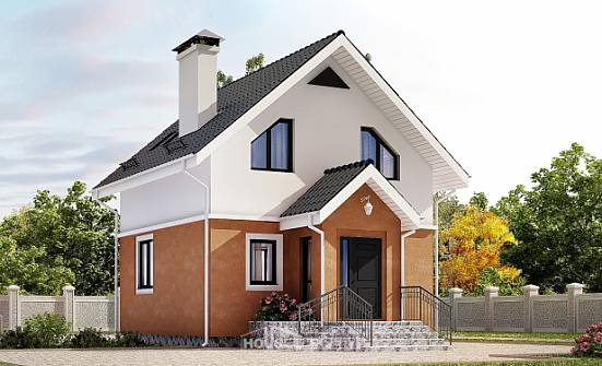 070-001-Л Проект двухэтажного дома с мансардой, компактный домик из газосиликатных блоков Анапа | Проекты домов от House Expert