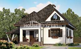 110-002-Л Проект двухэтажного дома с мансардой, гараж, простой дом из пеноблока Анапа, House Expert