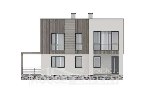 150-017-П Проект двухэтажного дома, компактный загородный дом из бризолита Анапа, House Expert