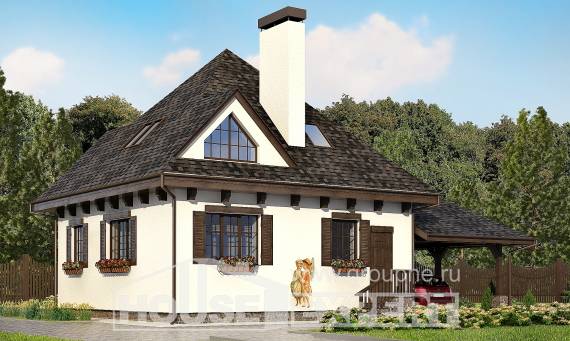 110-002-Л Проект двухэтажного дома мансардный этаж и гаражом, красивый загородный дом из арболита Анапа, House Expert