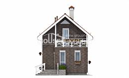 045-001-Л Проект двухэтажного дома мансардный этаж, скромный домик из теплоблока Анапа, House Expert