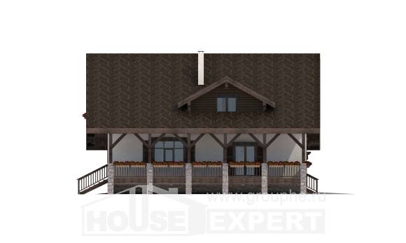 220-005-П Проект двухэтажного дома мансардный этаж, гараж, средний домик из кирпича Анапа, House Expert