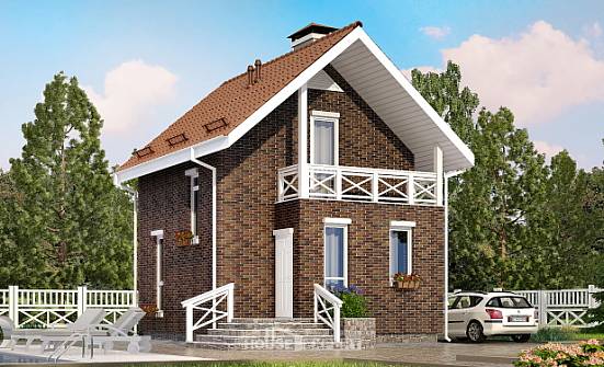 045-001-Л Проект двухэтажного дома мансардный этаж, махонький домик из арболита Анапа | Проекты домов от House Expert
