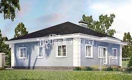 100-001-П Проект одноэтажного дома, бюджетный коттедж из твинблока Анапа, House Expert