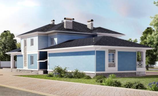 620-001-П Проект трехэтажного дома и гаражом, уютный домик из твинблока Анапа | Проекты домов от House Expert