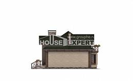 180-010-П Проект двухэтажного дома с мансардой и гаражом, простой домик из газобетона Анапа, House Expert