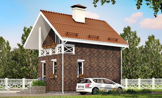 045-001-Л Проект двухэтажного дома мансардный этаж, махонький домик из арболита Анапа | Проекты домов от House Expert