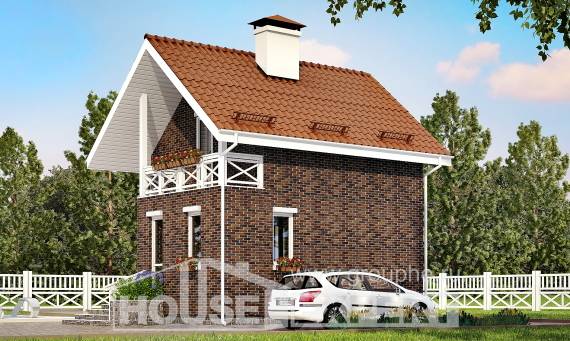 045-001-Л Проект двухэтажного дома мансардой, уютный дом из арболита Анапа, House Expert