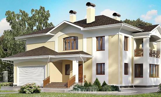 375-002-Л Проект двухэтажного дома и гаражом, огромный домик из кирпича Анапа | Проекты домов от House Expert