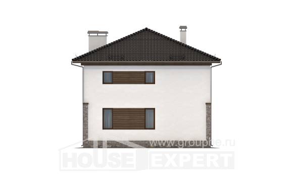 170-005-П Проект двухэтажного дома, бюджетный домик из поризованных блоков Анапа, House Expert