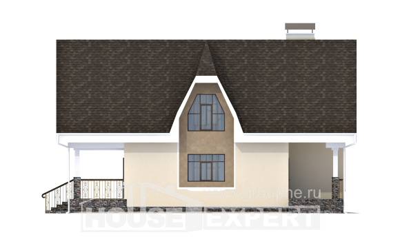 125-001-Л Проект двухэтажного дома с мансардным этажом, доступный коттедж из пеноблока Анапа, House Expert